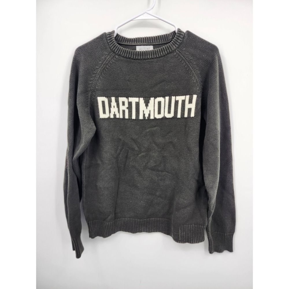 Hillflint Dartmouth Sweater Mens Size M Grey Knit Intarsia Ivy League Collegiate